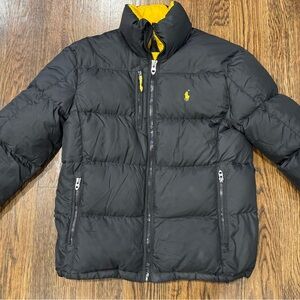 Vintage Polo Ralph Lauren RL/250 Down Feather Puffer Jacket Black/Yellow Small
